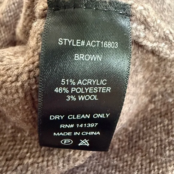 Anthropologie ASTR The Label Cable Knit Sweater Shrug Set-Brown-Size Medium - Picture 15 of 16